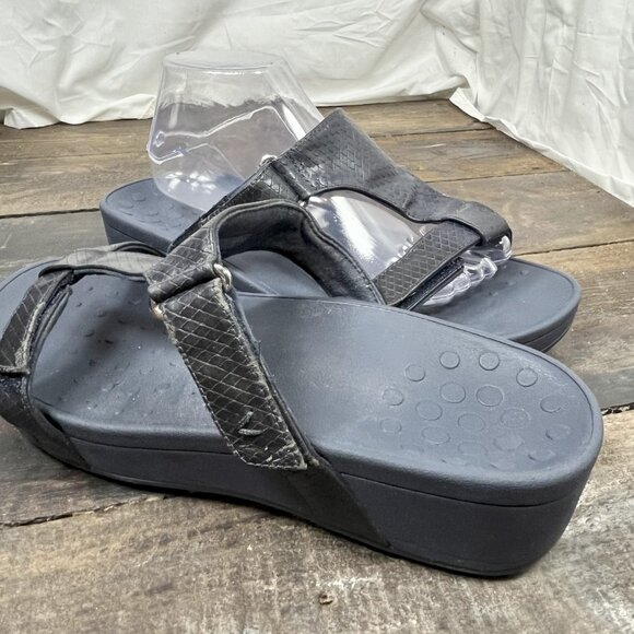 Vionic Ellie Wedge Sandal Womens 11 Navy Blue Orthotic Arch Walking Adjustable - Picture 10 of 10